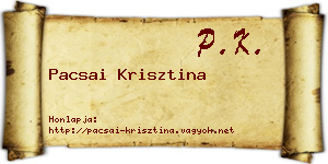 Pacsai Krisztina névjegykártya