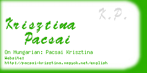 krisztina pacsai business card